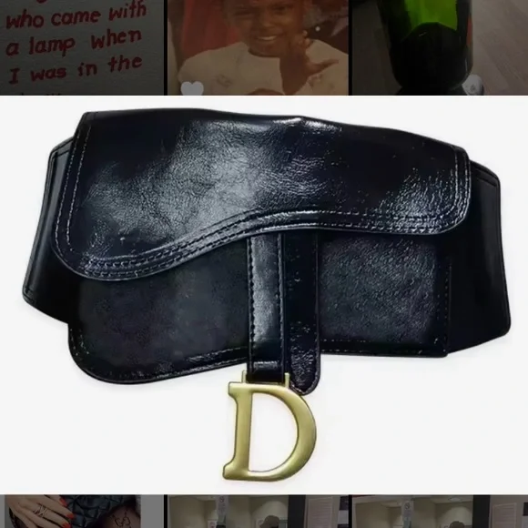 Black Corset Belt with Gold Accent - Picture 4 of 4